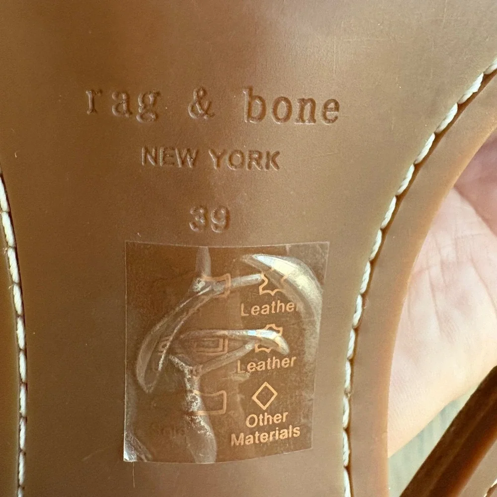 $350 NWT RAG & BONE Melrose Mint Woven Leather Kitten Heel Sandals SZ EU39;US8.5